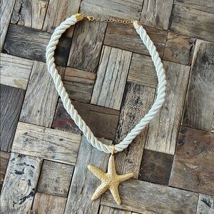 Sea Star Rope Summer Goldtone Necklace